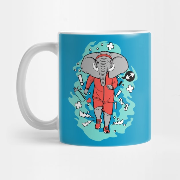 Elephant Jogging by beanbeardy